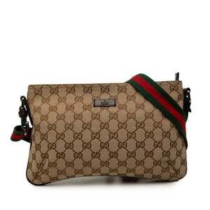 Gucci Web Strap Messenger Bag Gg Canvas #327196G89B